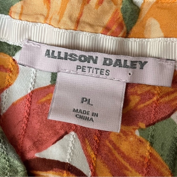 Allison Daley Floral Hawaiian Blouse PL Beach Coastal Festival Boho Cruise - Picture 8 of 9